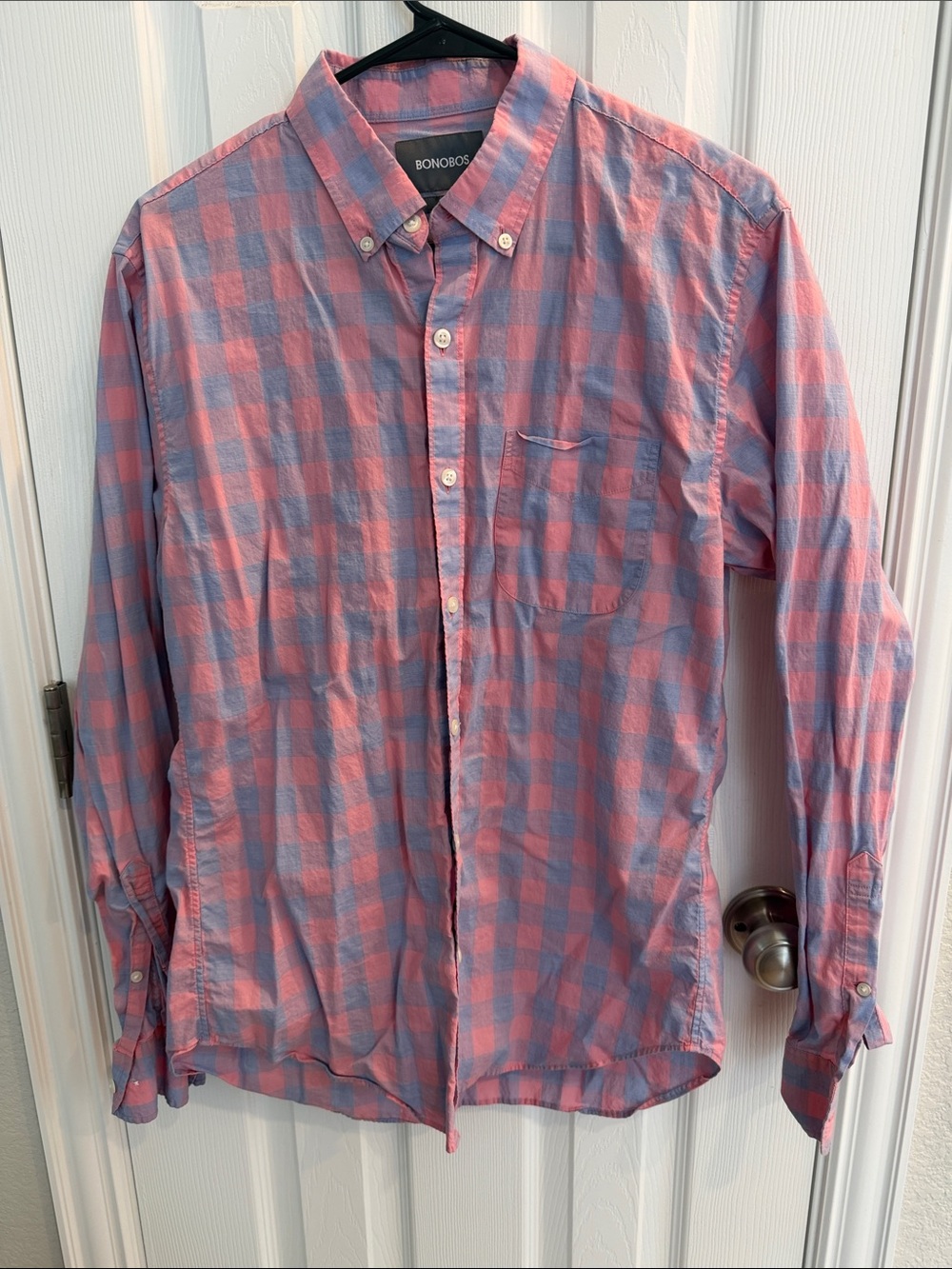 Bonobos Pink and Blue Check Button-Down Shirt